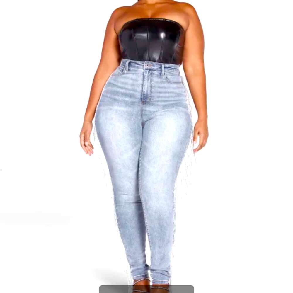 Fashion to Figure Ultra High Rise Rhinestone Fringe Skinny Jeans